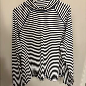 FP Movement by Free People Navy and White Striped Long Sleeve Tee